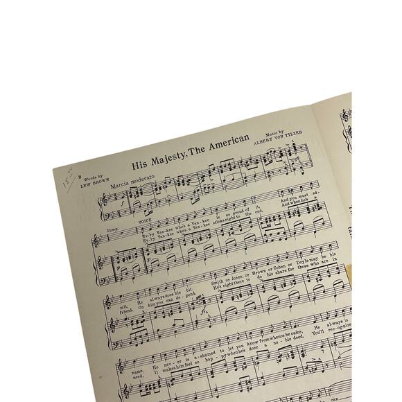 His Majesty The American Sheet Music 1919 Lew Brown Albert Von Tilzer - Picture 3 of 6